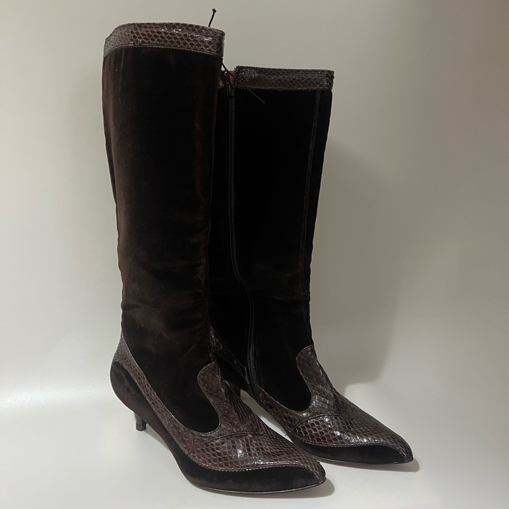 Vintage Brown Knee-High Boots Made in Spain EU Size 36